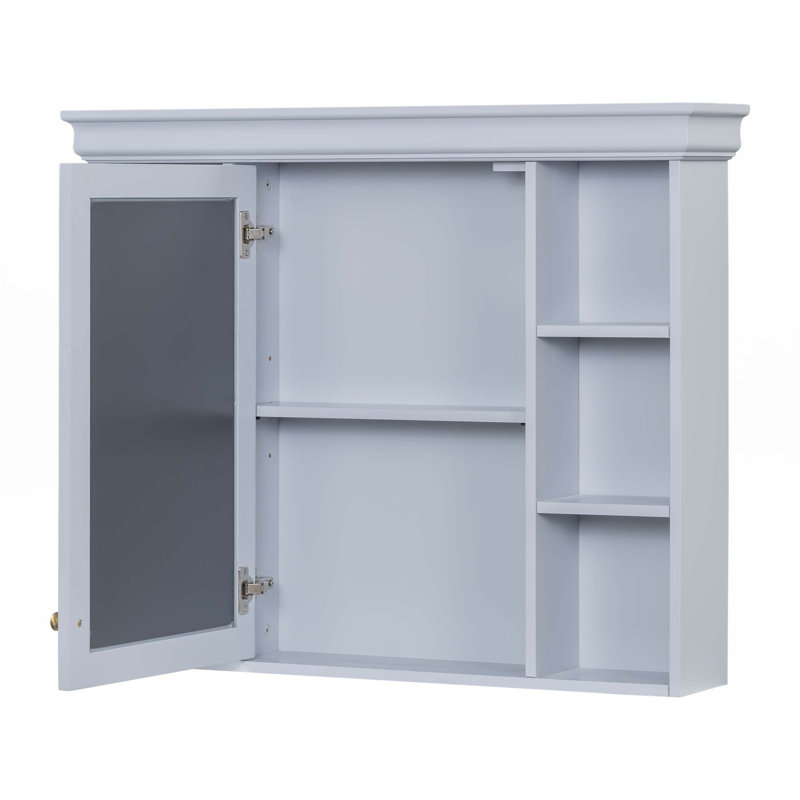 Wall Mounted Bathroom Storage Cabinet With Mirror Door, Light Blue