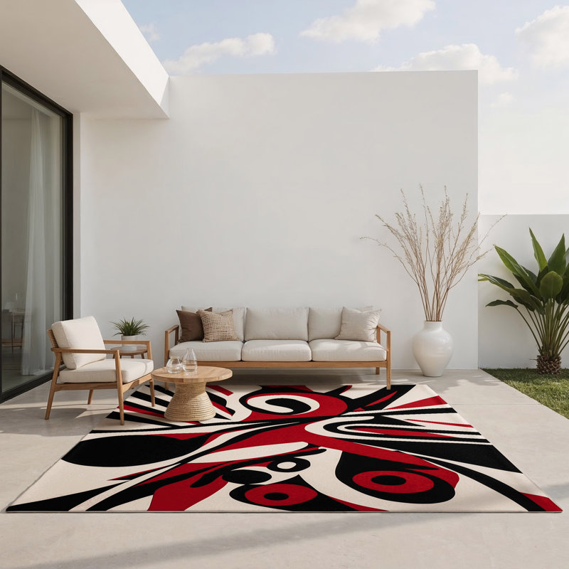 Tapis intérieur et extérieur Crimson Radiance, Rectangle 1 pi 6 po x 2 pi 6 po