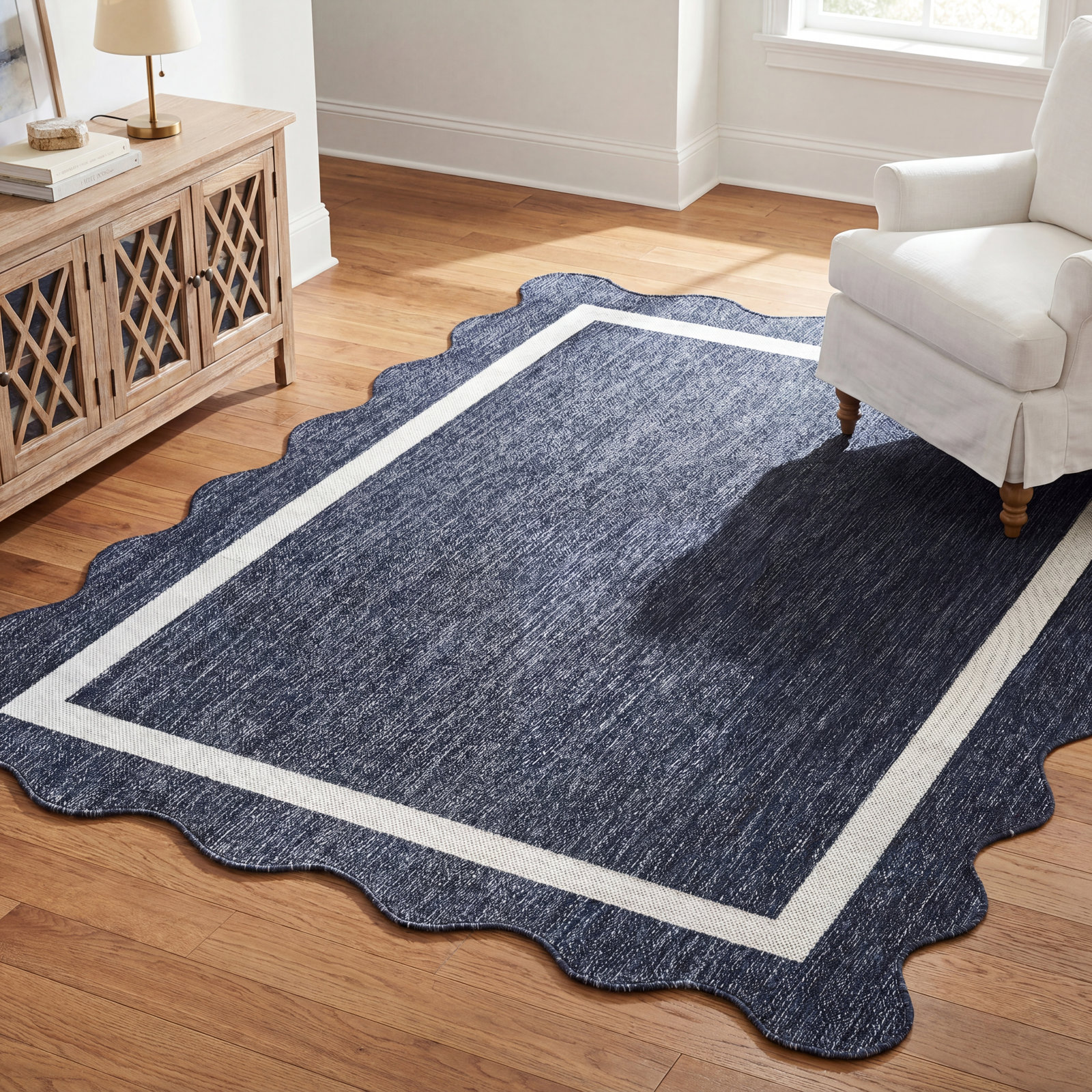 Skiles Blue Outdoor Rug, Rectangle 6'6.7" x 9'0.3"