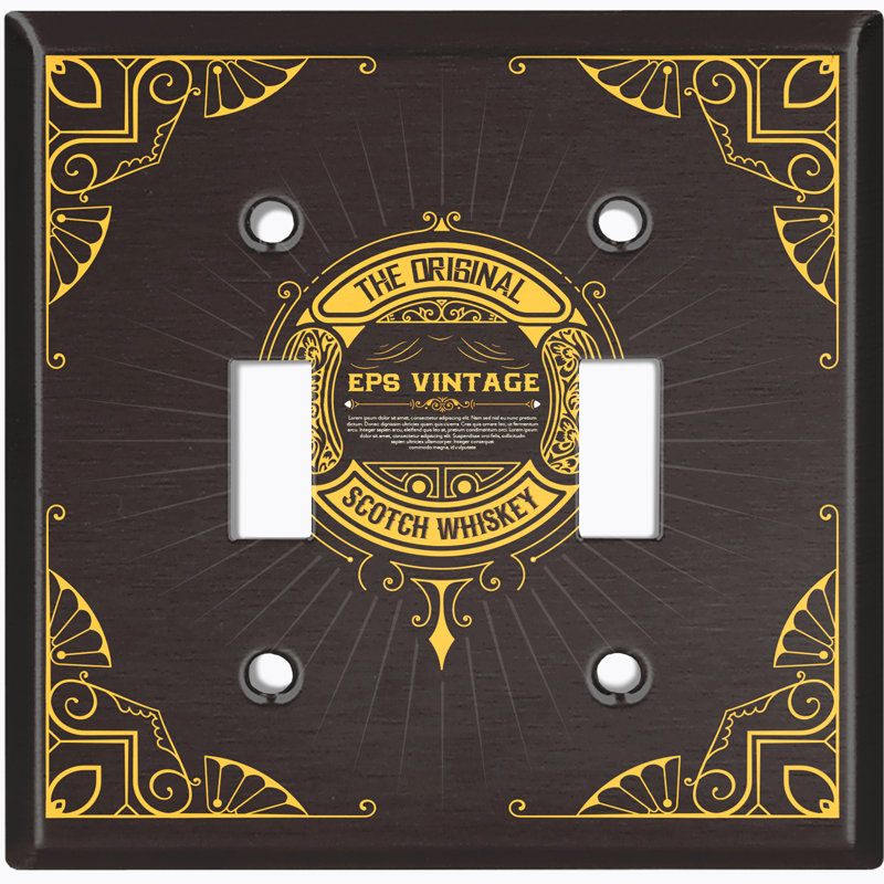 Patterned 2 - Gang Toggle Light Switch Standard Wall Plate