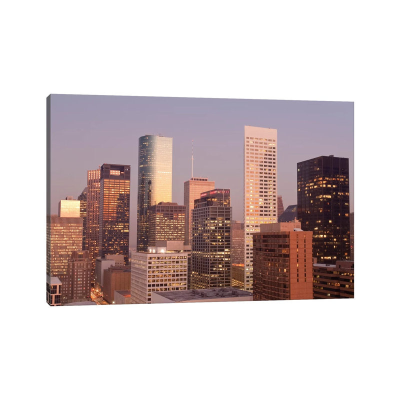 Downtown Skyline IV, Houston, Texas 1 Piece Wrapped Canvas Wall Art, 30.48 cm H x 45.72 cm W