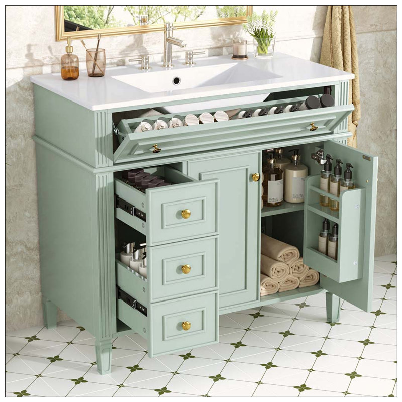 Meuble-lavabo 36 po avec lavabo, Green