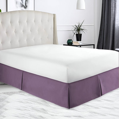 400TC Sateen Solid Cotton Tailored Bed Skirt 15" Drop Length