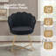Round velvet armchair with petal backrest and gold metal legs modern accent chair dressing chair for home-1439127347