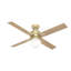 Ventilateur de plafond d'intérieur moderne à 4 pales de 52 po avec lumières et commande murale Hepburn-23681195