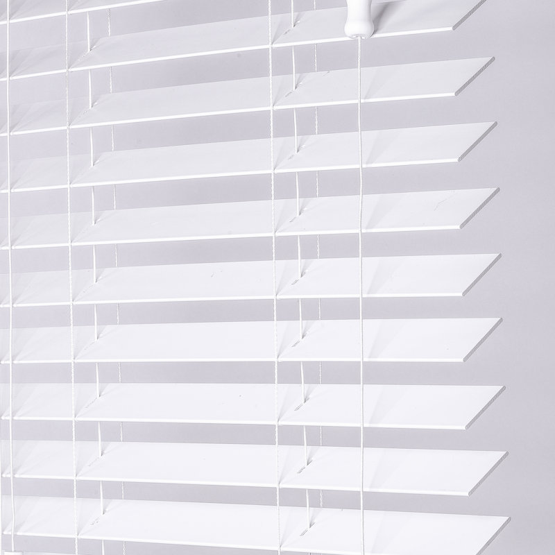 Faux Wood Waterproof Venetian Blind with Corded Light Control, White, 150 cm L x 180 cm W