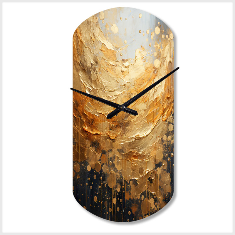 Horloge murale en métal doré, doré et doré, Grand
