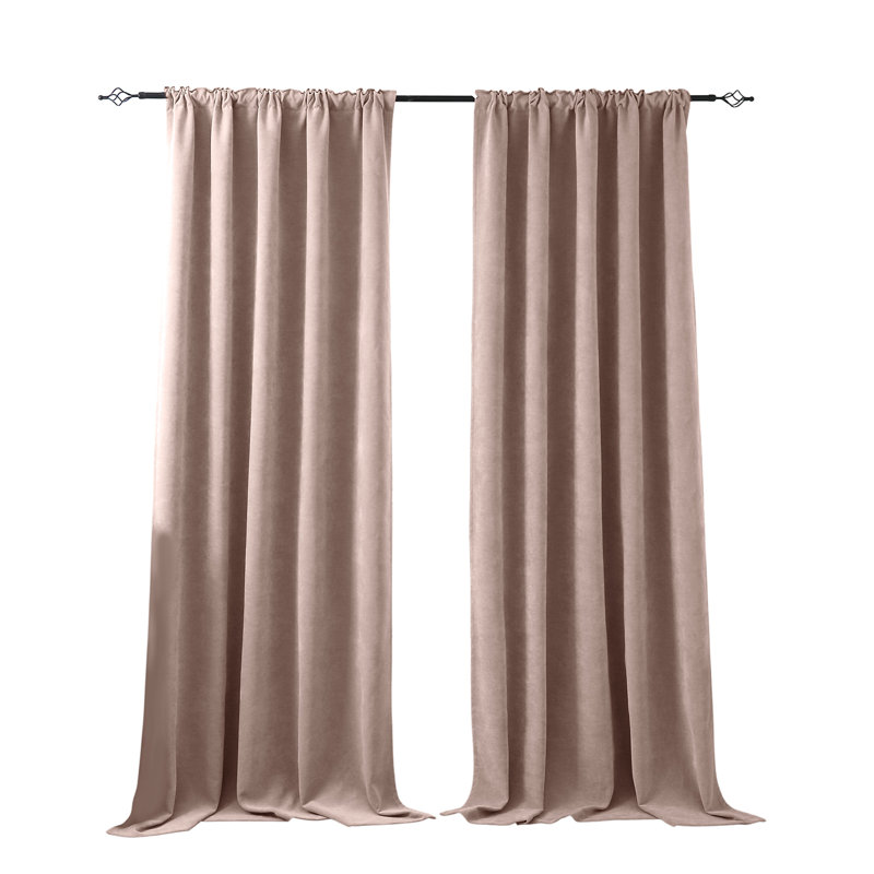 Double-Sided Chenille Curtains for Living Room Modern Window Treatment for Bedroom Blackout Curtains Drapes Room Darkening (Set of 2)