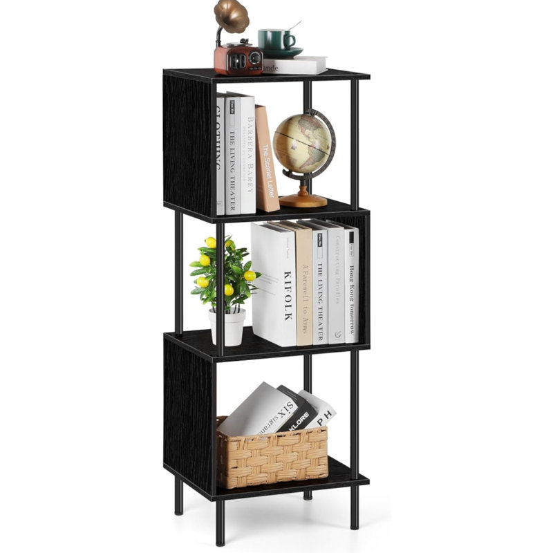 Bibliothèque géométrique H 42 "x l 16", Noir