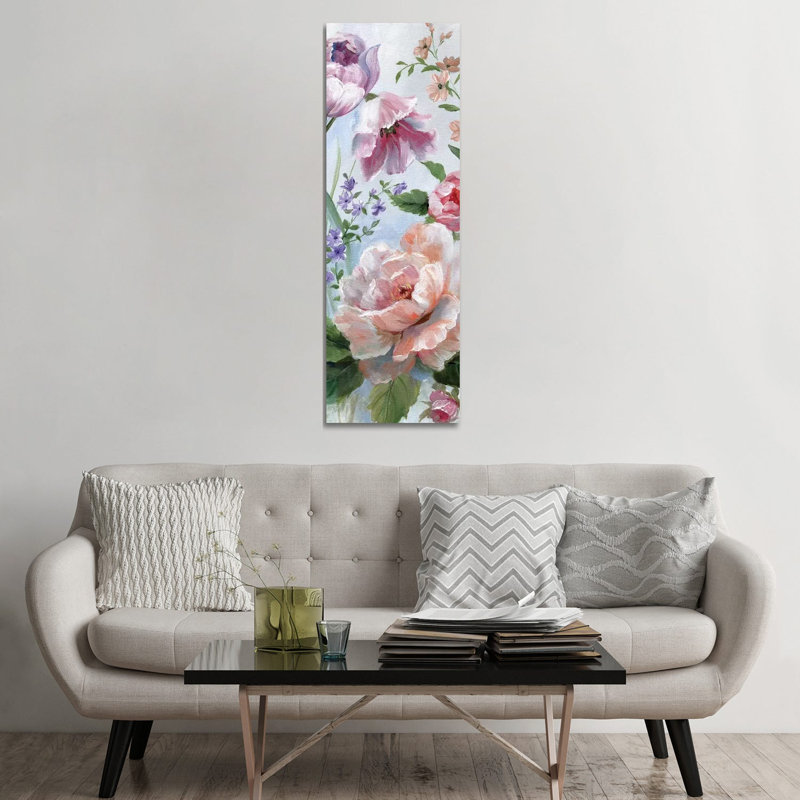 Romantic Botanical II by Nan - Panoramic Painting on Canvas, Wrapped Canvas, 152.4 cm H x 50.8 cm W x 1.91 cm D