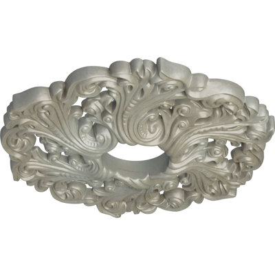 Médaillon de plafond Endurathane Saverne, l 18 1/2 po x H 13 1/2 po x P 1 7/8 po, finition étain peinte à la main