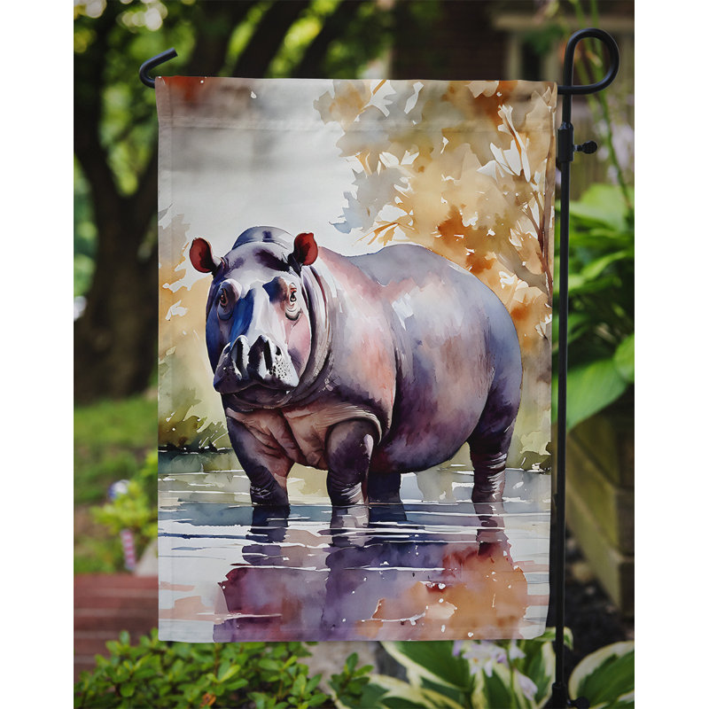 Drapeau de jardin hippopotame