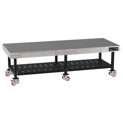  (CTE) Classroom Welding & Fixture Table, Carbon Steel Top, Mobile, Casters, Storage Shelf, Powdercoat Legs, Made In The USA