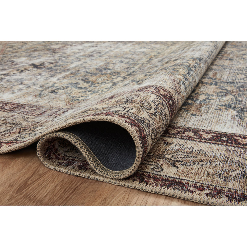 Vintage-Inspired Teal Antique 3' x 10' Synthetic Runner Rug