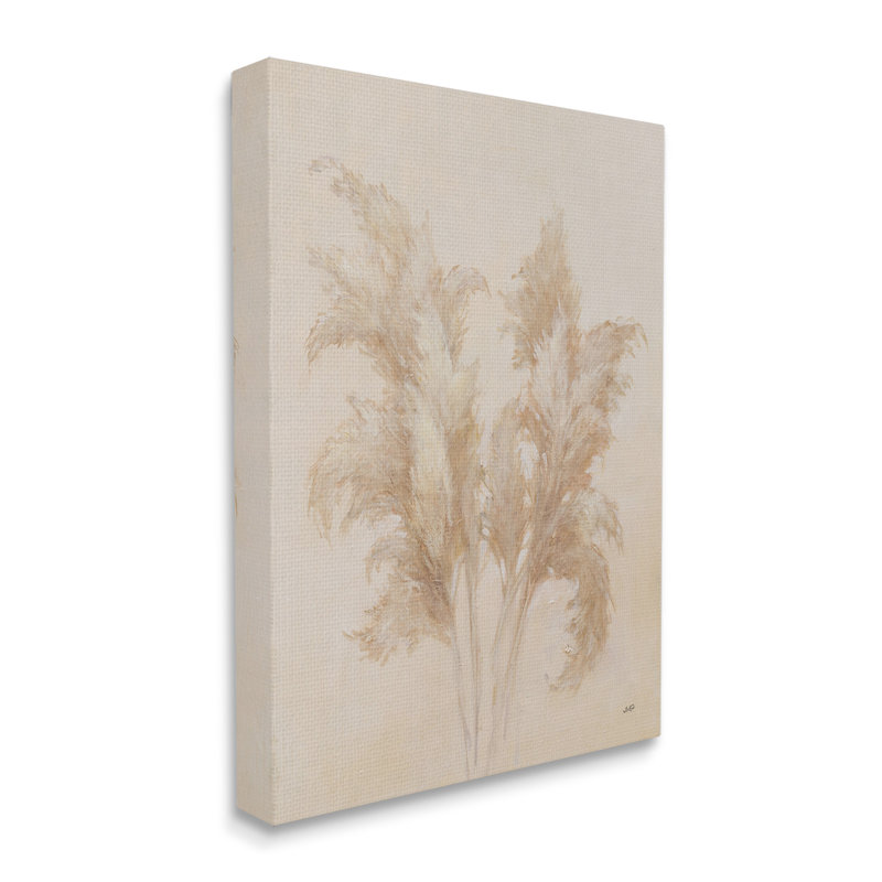 Art traditionnel sur toile, herbe de la pampa traditionnelle par Julia Purinton, H 20 po x l 16 po