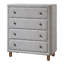 Commode 4 tiroirs Cleo, boucle grise
