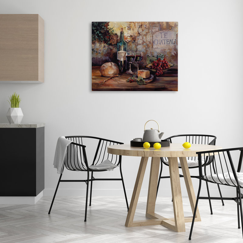 Art sur toile Parisian Wine and Cheese par Marilyn Hageman, H 30 po x l 40 po