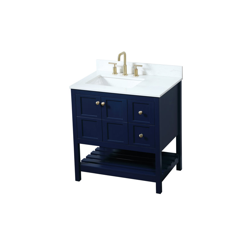 Ensemble de meuble-lavabo simple 32 po Krish, Bleu