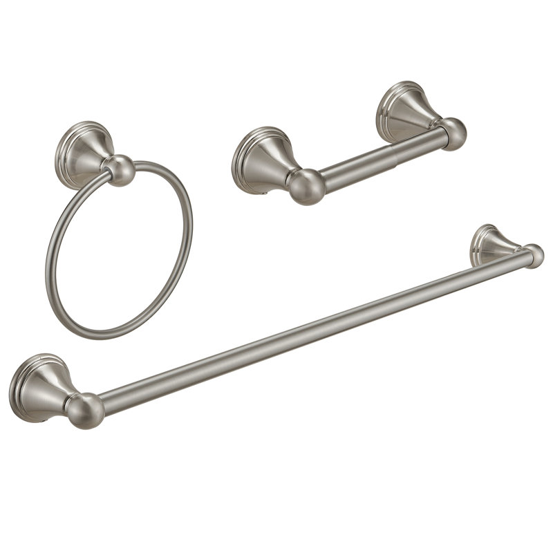 3 - Piece Bathroom Hardware Set, Brushed Nickel