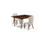 L'ensemble de mobilier de salle à manger 5 pièces comprend une table de salle à manger rectangulaire avec Dropleaf et 4 chaises Parsons en toile de lin, acajou-106903494-109975319-109975317