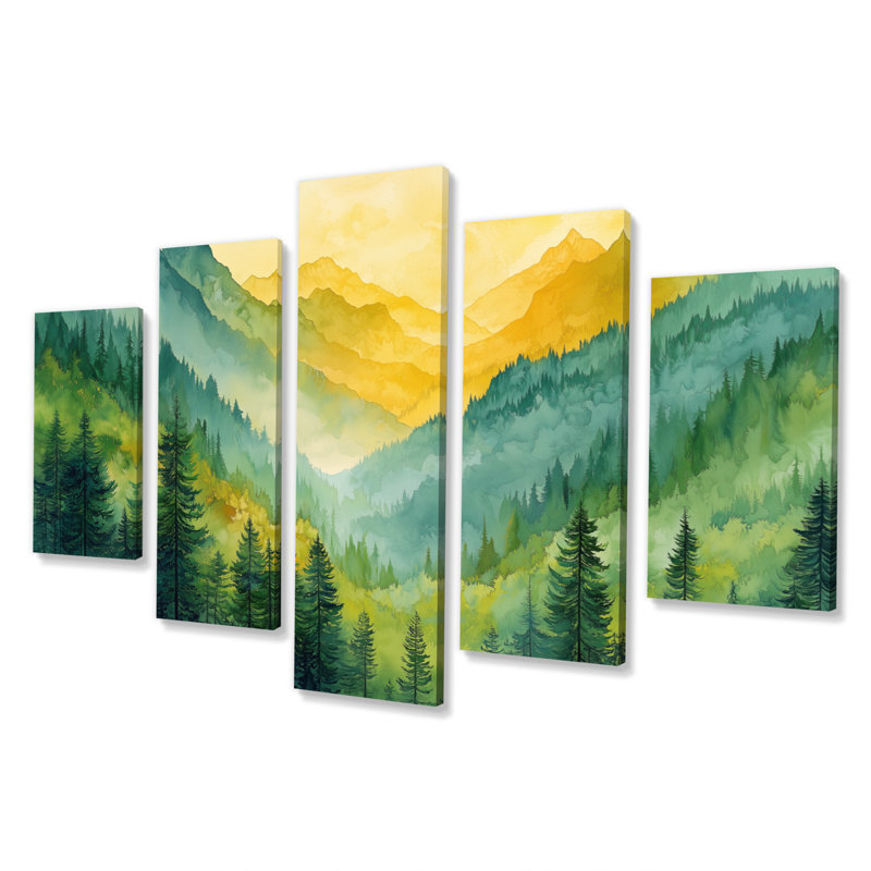 «Alaska Forest Echoes In Th Summit I - Forest Art», ensemble de décorations murales traditionnelles