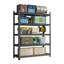 Étagère de garage à 5 étages, pouvant accueillir 2 500 lb, tablette métallique réglable, noire, nécessite un assemblage, H 71,2 po x L 47,24 po x P 23,62 po