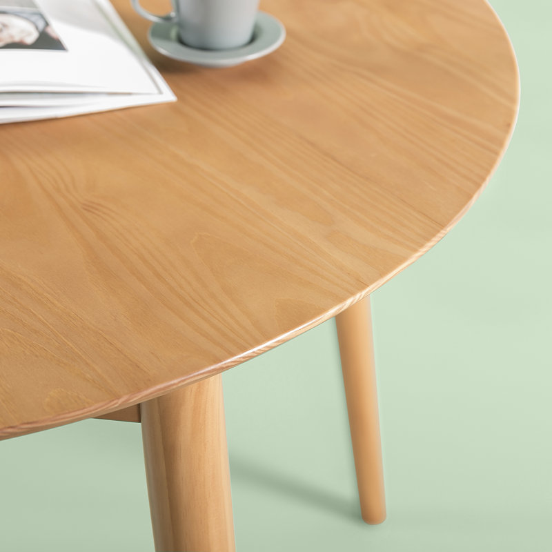 Aubrianah Pine Round Solid Wood Dining Table