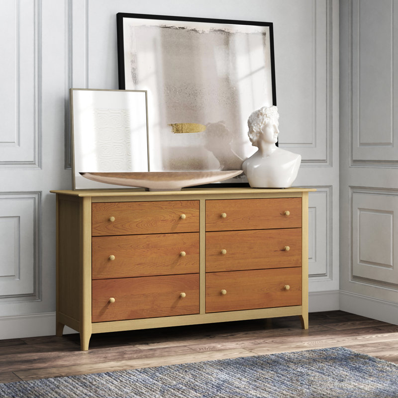 Sarah 6 - Drawer Dresser, Maple and Cherry, Conventional