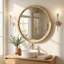 Miroir mural rond en bois massif-696575123-696575149