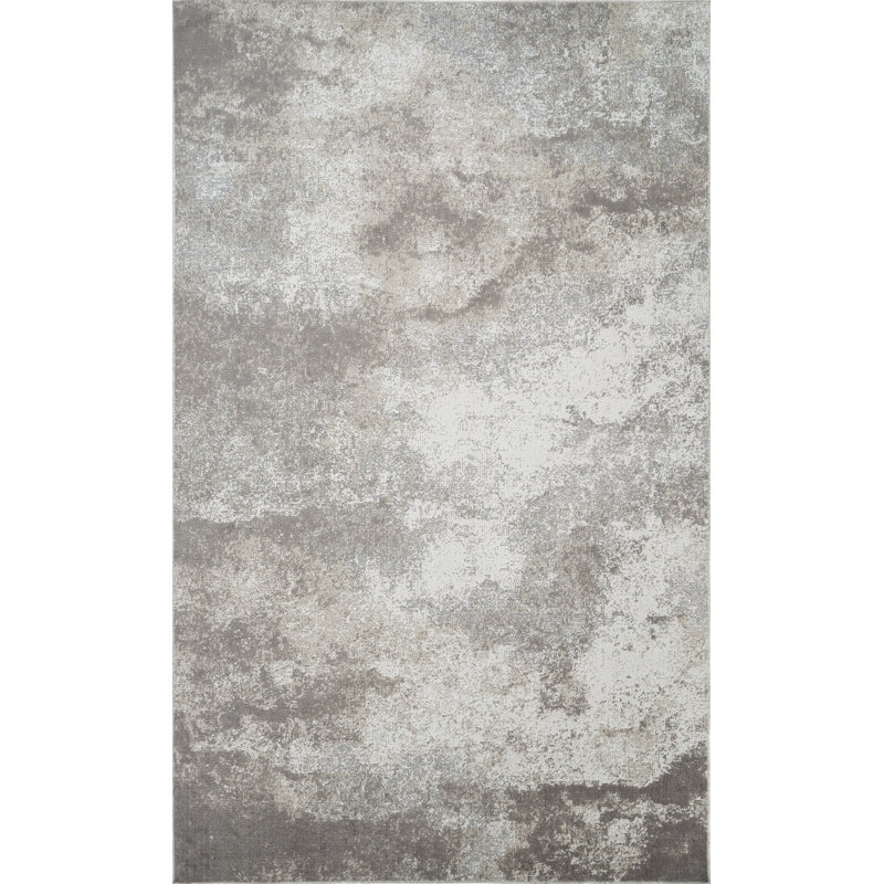 Machine Washable Henry Ivory/Gray Rug, Rectangle 6'6'' x 9'6''