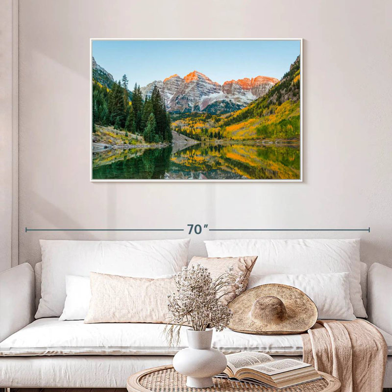 Marron en automne, Cadre flottant blanc, 43 po x 29 po