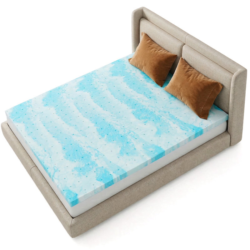  2/3 Inch Cooling Gel Memory Foam Mattress Topper for Back Pain Relief,2 Inches,Queen, 2 Inches