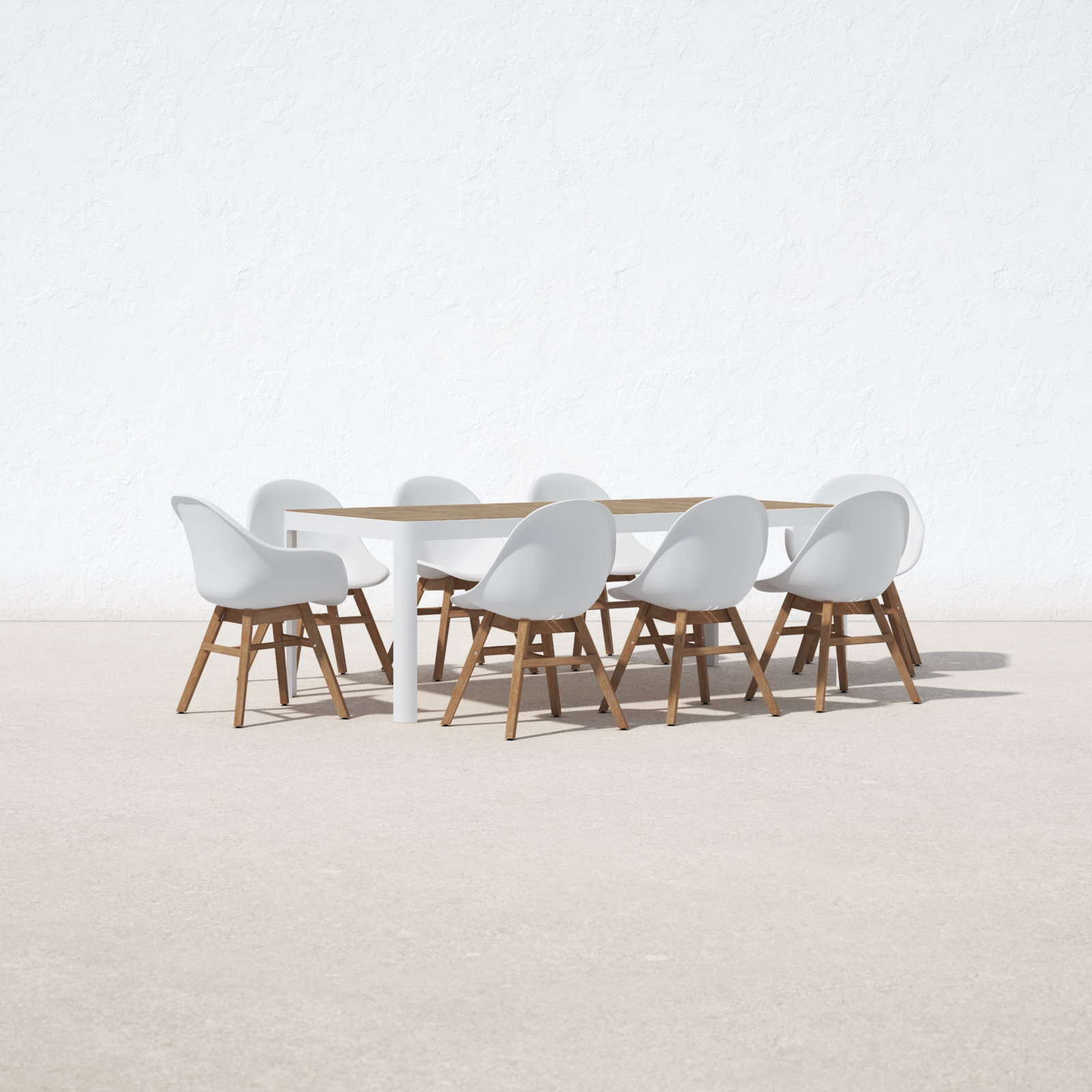 Anautica 82" Eucalyptus Patio Dining Set