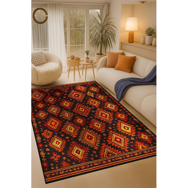 Tapis tissé à motif de losanges beige Mosso, 3'3" x 9'10"