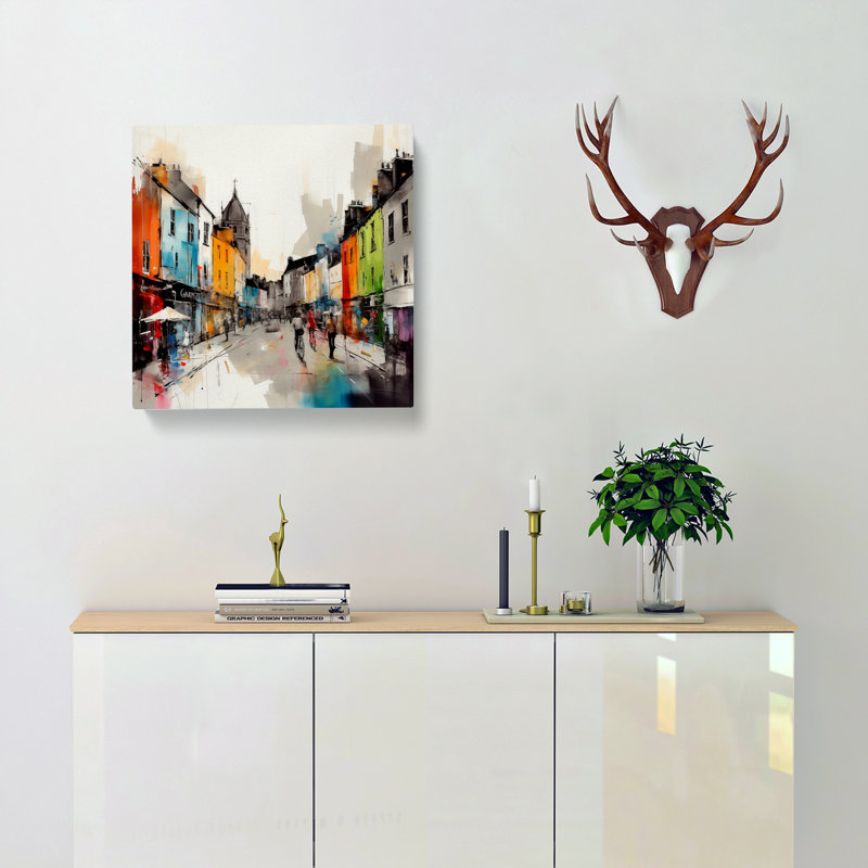 City Of Galway Gestural No.3 - Wrapped Canvas - Framed Print, 50cm H x 50cm W x 3cm D