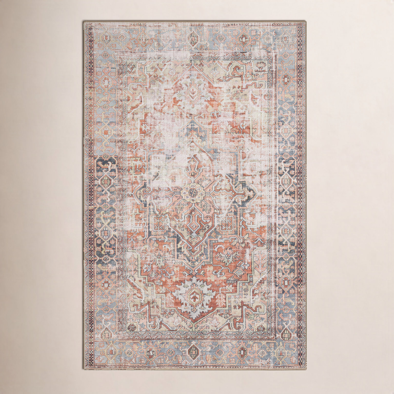 Skye Terracotta Oriental Rug, Rectangle 3'6" x 5'6"