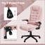 Fauteuil de bureau massant et vibrant à 6 points avec fonction chauffante, dossier haut en velours pour un confort et un soutien optimaux, rose-1048902575