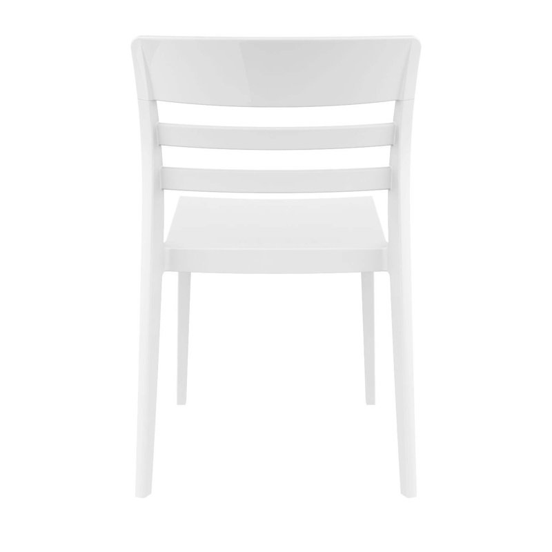 Chaise d'appoint de salle à manger Milliman, Blanc / blanc brillant