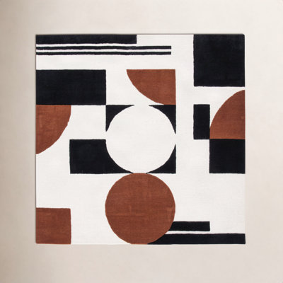 Antoni Handmade Wool Ivory/Black/Brown Rug