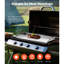 Plaque chauffante universelle en acier inoxydable 32 po x 16 po pour barbecue, égouttoir et drainage de graisse, parois latérales de cuisson à haute température pour sécuriser les aliments, utilisation durable