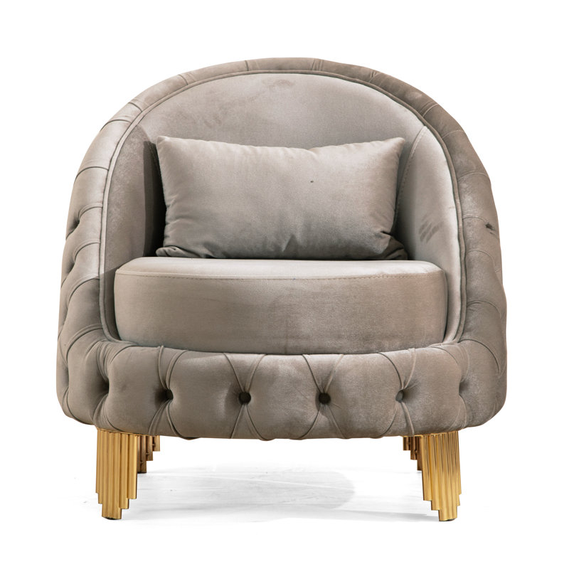 Valorie 33'' Velvet Chair, Taupe Velvet