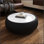 Table basse en cuir de forme tambour pour mobilier de salon moderne, durable et élégant