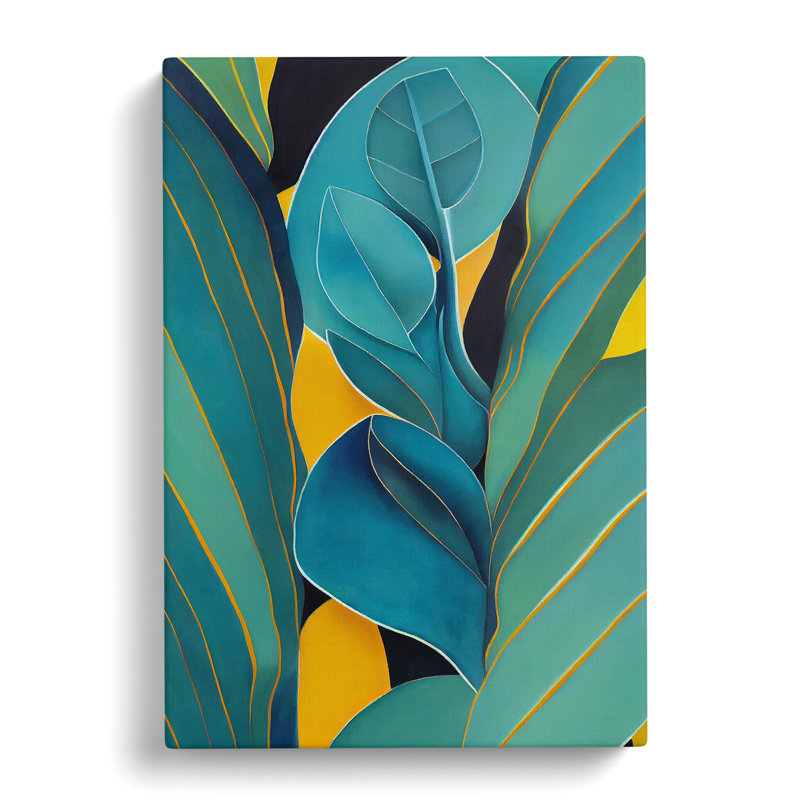 Tropical Leaves Abstract Vol.2 - Wrapped Canvas, 50cm H x 35cm W x 3cm D