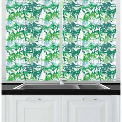 Floral Pointed Kitchen Curtain