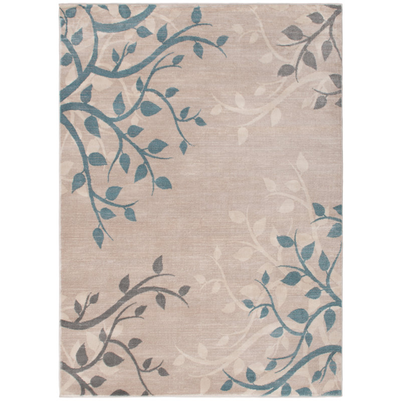 Bilger Floral Indoor Rug, Rectangle 5'3" x 7'3"