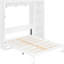 Grand lit mural blanc, idéal pour la gymnastique à domicile, pliable dans l'armoire, matelas pliable de 8 pouces, mécanisme à double piston
