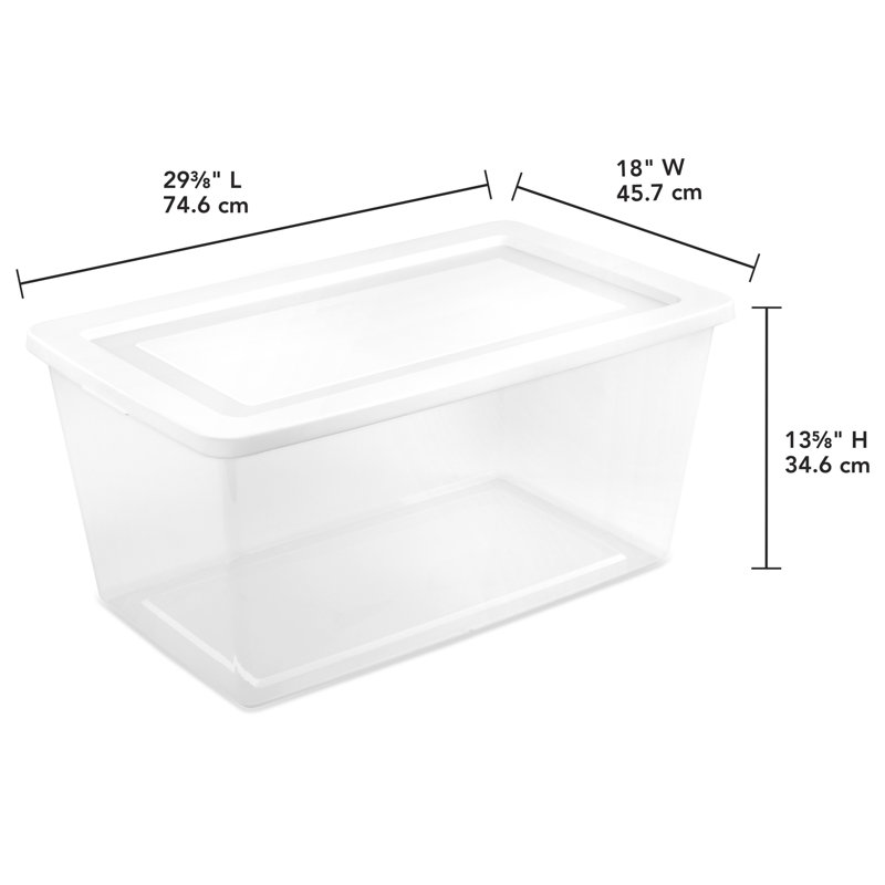 Sterilite 90 Qt Storage Box, Stackable Plastic Container Home Organizer, 12 Pack