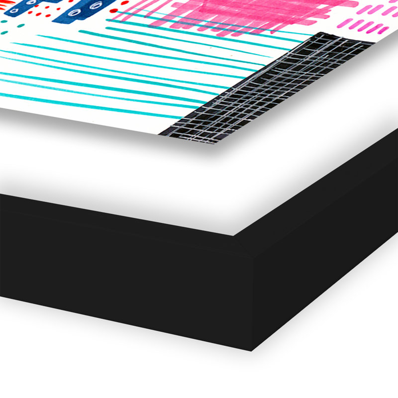 Stacks Of Patterns Print by Melanie Biehle, 40" H x 32" W x 2.5" D, Black
