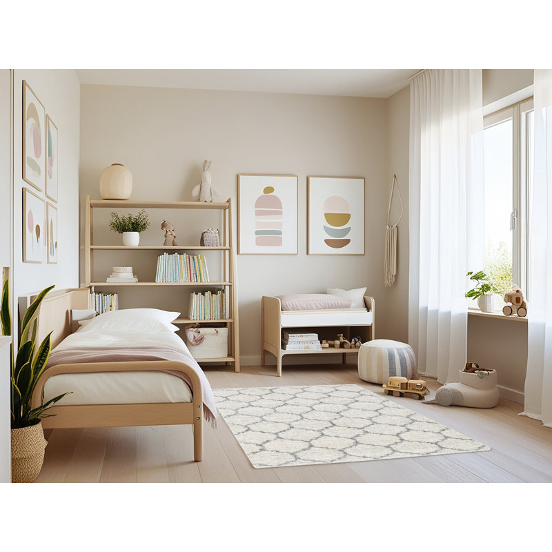 Tapis contemporain ivoire, Rectangle 4 pi x 6 pi