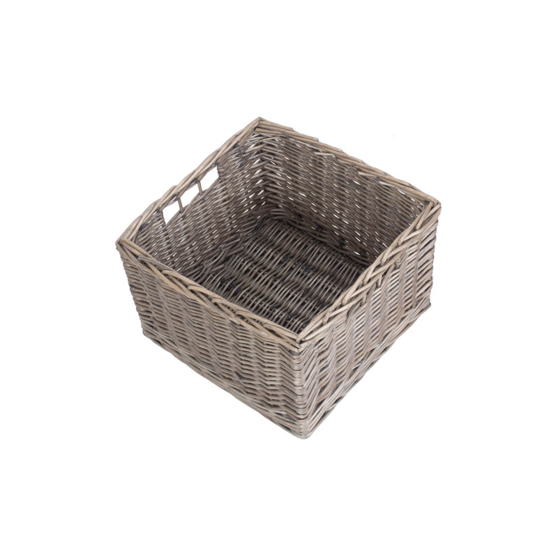 Wicker Square Storage Basket, 23cm H x 34cm W x 34cm D